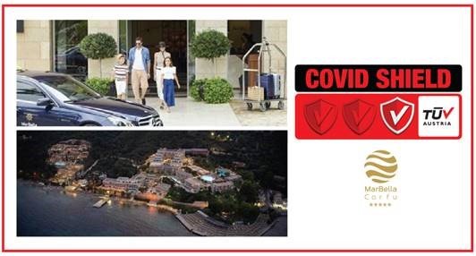 MARBELLA CORFU: Πιστοποιήθηκε με το Ιδιωτικό Σχήμα Πιστοποίησης TÜV AUSTRIA CoVid Shield, με το επίπεδο Principal