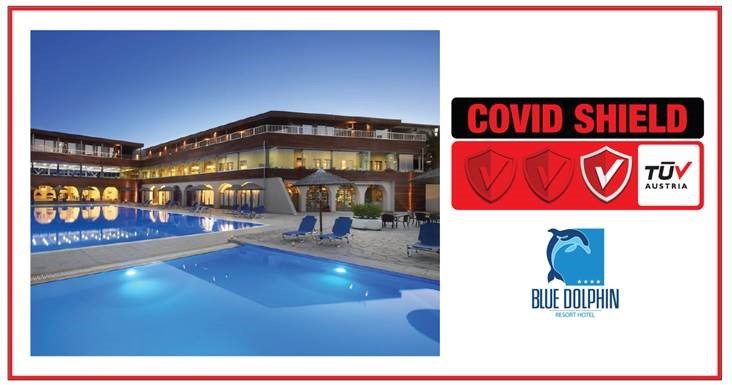 Blue Dolphin Hotel: Πιστοποιήθηκε με το Ιδιωτικό Σχήμα Πιστοποίησης TÜV AUSTRIA CoVid Shield, με το επίπεδο “Principal”