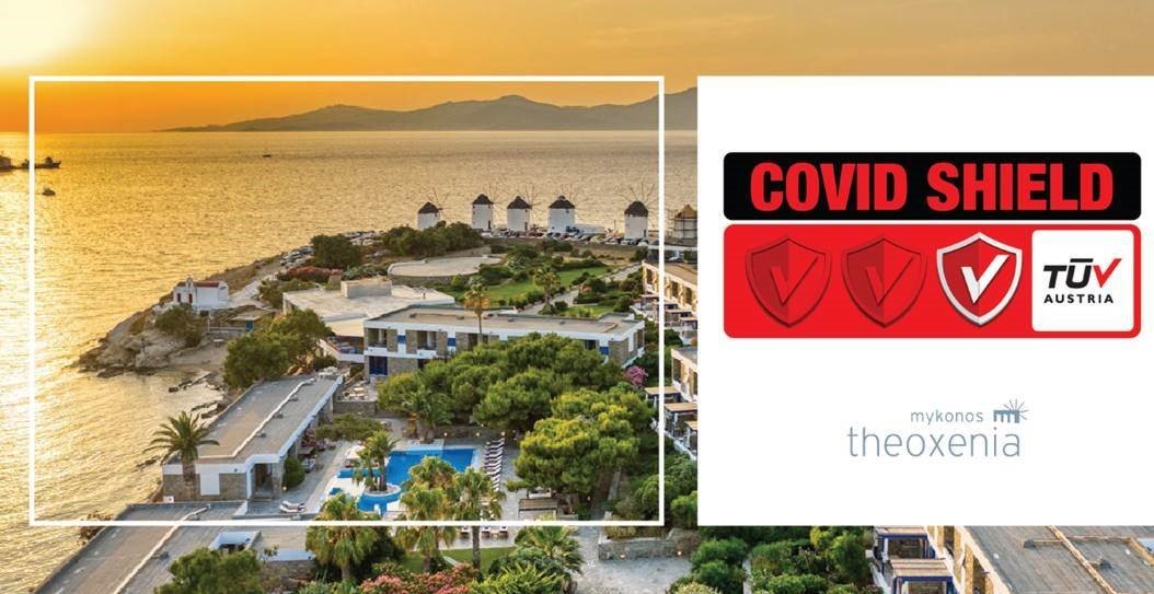Mykonos Theoxenia: Πιστοποιήθηκε με το Ιδιωτικό Σχήμα Πιστοποίησης TÜV AUSTRIA CoVid Shield, με το επίπεδο “Principal”