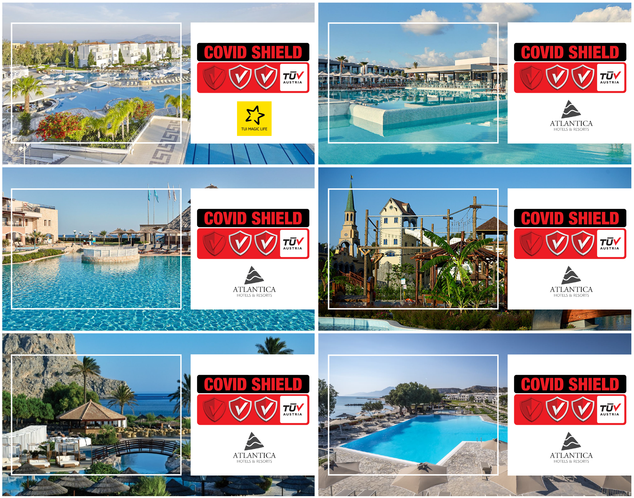 Πιστοποίηση ξενοδοχείων του Ομίλου Atlantica Hotels & Resorts με το Ιδιωτικό Σχήμα Πιστοποίησης TÜV AUSTRIA CoVid Shield, στο επίπεδο “High”.