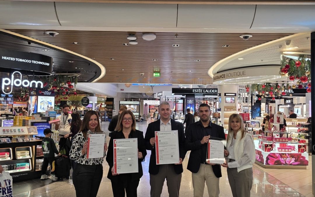 TÜV AUSTRIA in Greece certified Hellenic Duty Free Shops according to EN ISO 9001:2015 and EN ISO 14001:2015 standards